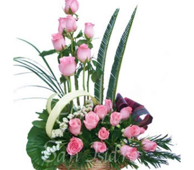 20 ROSAS_20_pink_roses_basket_arrangement