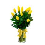 Jarrón 10 Tulipanes Amarillos