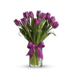 Jarrón 10 Tulipanes Morados