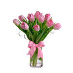 Jarrón 10 Tulipanes Rosados