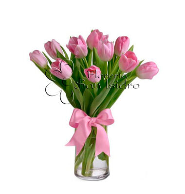 jarron-10-tulipanes-rosados-floreria-san-isidro