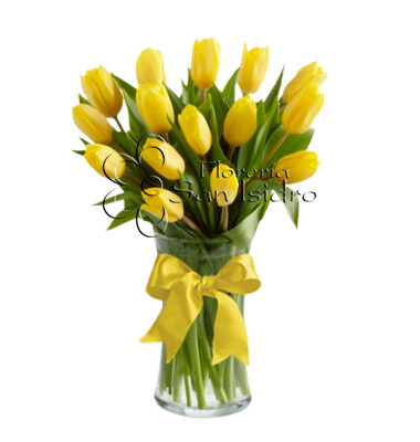 jarron-15-tulipanes-amarillos-floreria-san-isidro