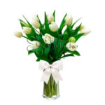 Jarrón 15 Tulipanes Blancos