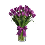 Jarrón 15 Tulipanes Morados