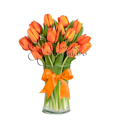 jarron-15-tulipanes-naranjas-floreria-san-isidro