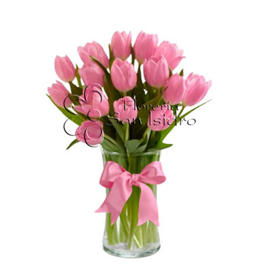 jarron-15-tulipanes-rosados-floreria-san-isidro