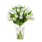 Jarrón 20 Tulipanes Blancos