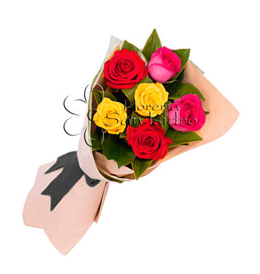 ramo-6-rosas-multicolor-floreria-san-isidro