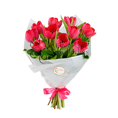 Ramo 10 Tulipanes Rojos – Floreria San Isidro ® | Florerias en Lima, Enviar  Flores Perú, Florerias