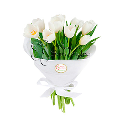 Ramo 10 Tulipanes Blancos – Floreria San Isidro ® | Florerias en Lima,  Enviar Flores Perú, Florerias