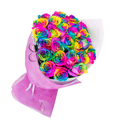 ramo-24-rosas-arcoiris-floreria-san-isidro