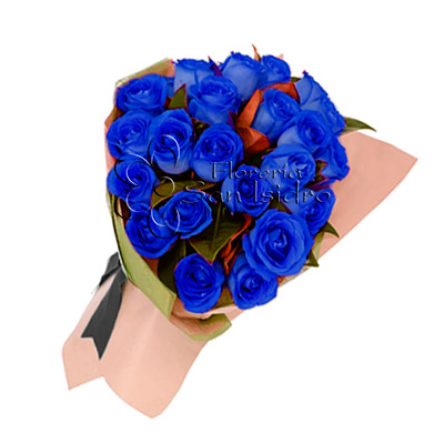Ramo de 24 Rosas Azules – Floreria San Isidro ® | Florerias en Lima, Enviar  Flores Perú, Florerias
