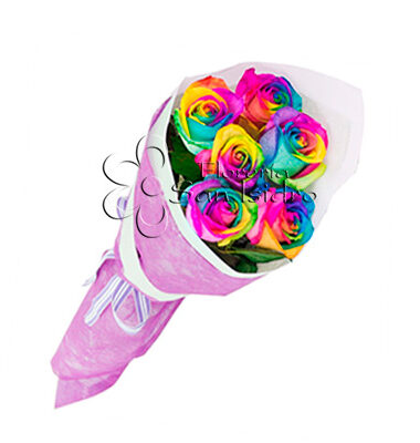 ramo-6-rosas-arcoiris-floreria-san-isidro